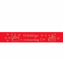 Gelukkige verjaardag - Rood / zilver metallic