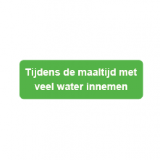 Tijdens de maaltijd met veel water innemen - 30x10mm