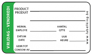 Voedselveiligheid etiketten HACCP PRO Vrijdag