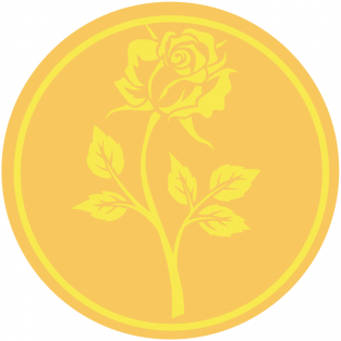 Roos( goud mat papier met blinkend gouden druk)