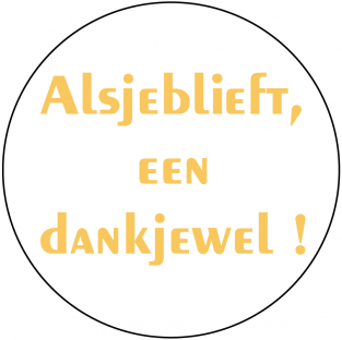 Alsjeblieft, een dankjewel!  ( Drukkleur goud blinkend - foliedruk )