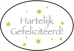 Hartelijk gefeliciteerd ( foliedruk goud & zilver metallic )