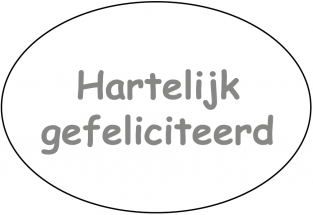 Hartelijk gefeliciteerd ( wit met metallic zilver druk )